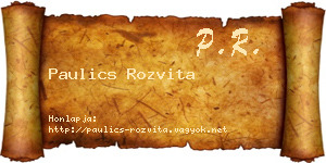 Paulics Rozvita névjegykártya